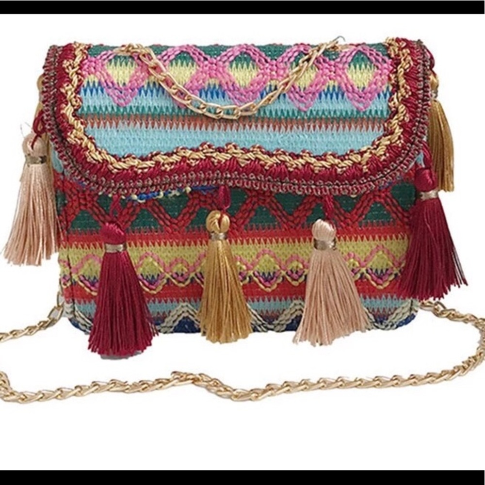 🆕 Embroidered Tassel Bag